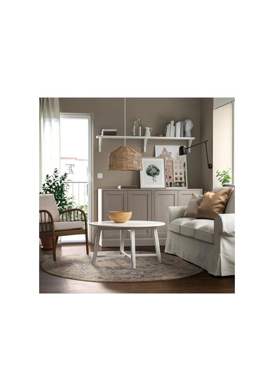 Ikea Jarnvag Yuvarlak Halı 195 X 195 Cm Bej - Koyu Bej