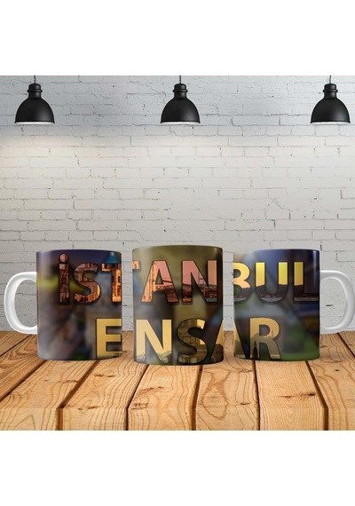 İstanbul Kişiye Özel Baskılı Yeni Tasarım Sihirli Kupa Bardak Özel Kutusunda Çok Renkli