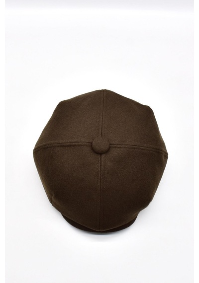 Külah Erkek Dökümlü Kışlık Newsie Kasket Premium Irish Flat Cap Şapka - Kahve Kahverengi