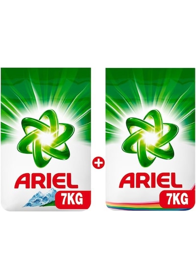 Ariel Toz Çamaşır Deterjanı Dağ Esintisi 7 KG + Parlak Renkler 7 KG