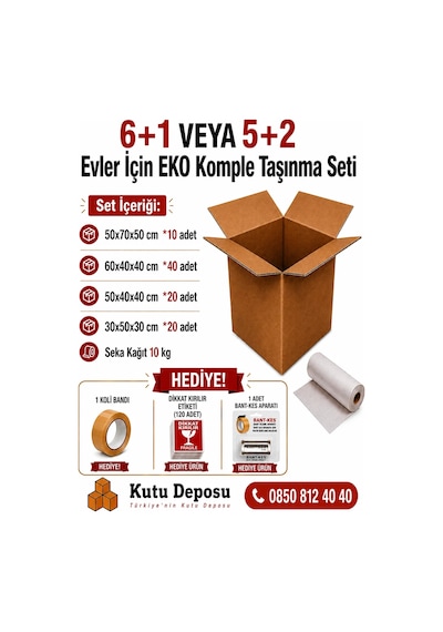 6+1 Ve 5+2 Evler İçin Eko Komple Taşınma Seti 1 Adet