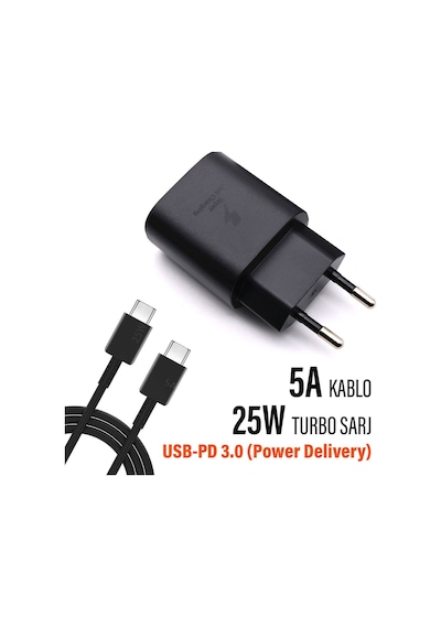 Samsung S10 S10e S10+ Plus Uyumlu Şarj Aleti Ve Kablosu 25w Hızlı Şarj Type C Kablo