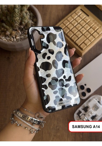 Samsung Galaxy A14 Uyumlu Lüks Leopar Desenli Silikon Telefon Kılıfı Desen5