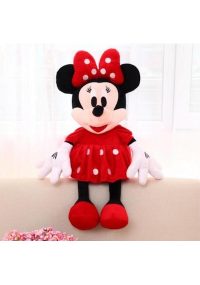Disney'İn En Renkli Sevimli Kahramanı Peluş Minnie Mouse - 70 Cm Kırmızı