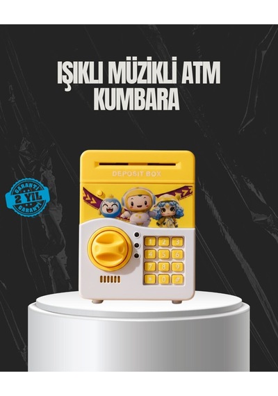 Sarı Renk Otomatik Para Çeken Şifreli Çocuk Kumbarası Mh-hs5799-3447