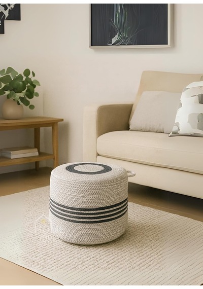 Natureline Jüt Puf Salon Pufu Antre Puf Makyaj Masası Ve Yatak Odası Banyo Puf Teras Veranda Ve Balkon Uyumlu Hasır Diğer