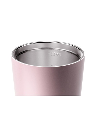 Made By Fressko Grande Boy Paslanmaz Çelik Çift Duvar Yeniden Kullanılabilir Kahve Bardağı, Termos, Yalıtımlı Termal Kupa, 475 Ml Floss - Açık Pembe