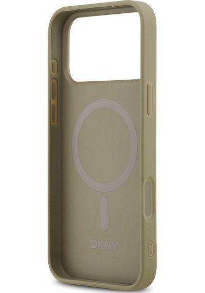 Apple Uyumlu iPhone 17 Pro Max Kılıf Dkny Lisanslı M-safeli 3d Yazılı Grid Pattern Kapak Kahverengi Kahverengi