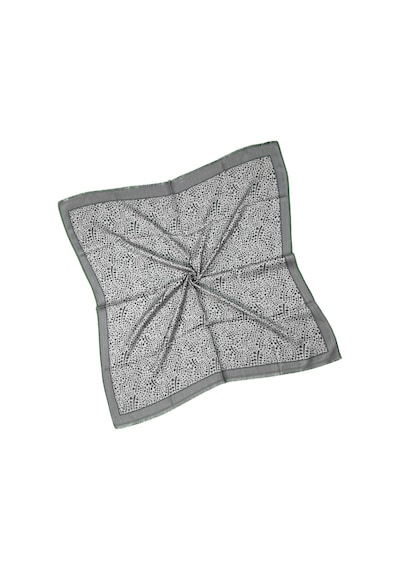 Mim Eşarp Ebruli Kışlık Desenli Eşarp 95x95 Cm Açık Gri