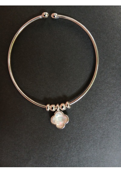 Kelebek Detaylı Çelik Bilezik Rose Pembe