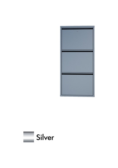 Evdemo Kilitli 3 Kapaklı Metal Ayakkabılık Silver Evdemo Kilitli 3 Kapaklı Metal Ayakkabılık Silver
