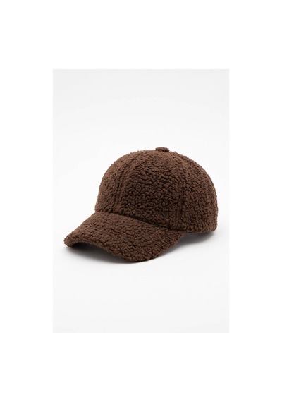 Tezzgelsin Kadın Teddy Peluş Kışlık Beyzbol Kep Şapka Kahverengi