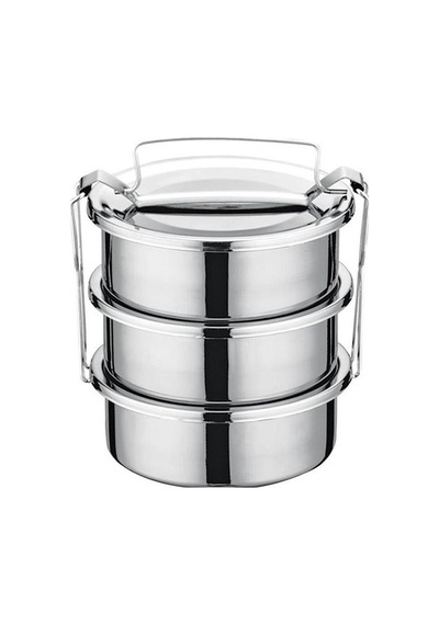 Ulutaş Isıtılabilir Sefertası 3 Katlı 16x8 Cm - Gri