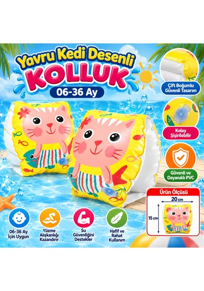Intex Yavru Kedi Desenli Kolluk 20x15 Cm 06-36 Ay Pro
