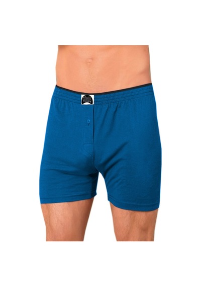 Gümüş Erkek Mavi 3'lü Havlu Bel Penye Boxer M40203 Mavi