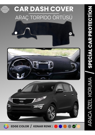 Kia Sportage 2010-2016 Torpido Örtüsü Ön Panel Halı Torpido Koruma Tam Uyum Araca Özel Kaymaz - 459 Stiloto