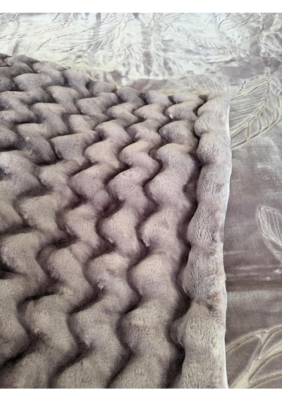 Aslan Bubble Çift Taraflı / Çift Katlı /çift Kişilik/ Lüx Battaniye/ 4,5 Kg / Modern / Şık / Çeyizlik Açık Mor