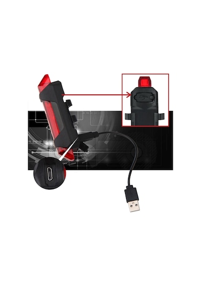 USB Şarj Edilebilir Parlak Bisiklet LED Arka Lamba