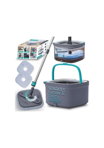 True & Tidy True Clean Paspas Ve Kova Sistemi, Kare Döndürmeli Paspas, Çift Bölmeli Paspas Kovası Ve 2 Kalın Makinede Yıkanabilir Paspas Pedleri Spin Mop İçerir 000 Açık Krem True & Tidy True Clean Paspas Ve Kova Sistemi, Kare Döndürmeli Paspas, Çift Bölmeli Paspas Kovası Ve 2 Kalın Makinede Yıkanabilir Paspas Pedleri Spin Mop İçerir 000 Açık Krem