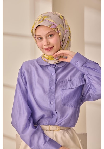 Silk Home Olinda İpek Eşarp 47003-34 Gümüş, Sarı, Yanık Sarı, Pembe, Butter Yellow