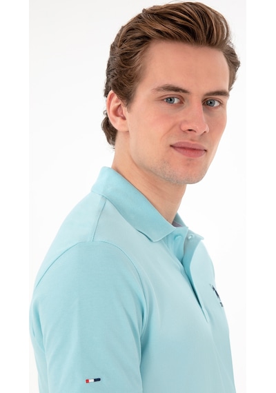 U.S. Polo Assn. Erkek Slim Fit Polo Yaka Aqua Basic Tişört 50298011-VR007