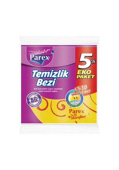 Parex Temizlik Bezi 5'li - 8 Adet Tarı beyaz