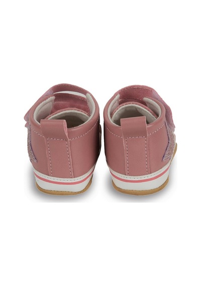 Pembe Simli Yıldızlı Kız Bebek Cırt Cırtlı Patik Yürüme Öcesi-g-2356 Pembe