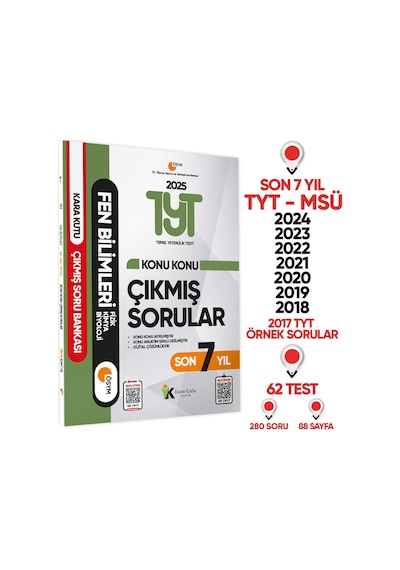 2025 Yks - Tyt Fen Bilimleri Karakutu Konu Konu Çıkmış Soru Bankası