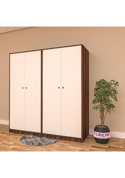 Troy 4 Kapılı Gardırop Mdf Sis Gri Troy 4 Kapılı Gardırop Mdf Sis Gri