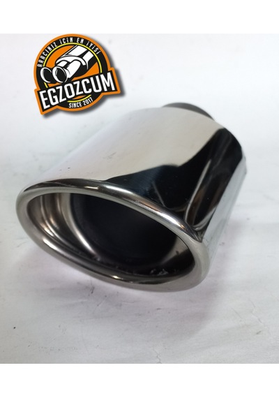 51 Mm Tekli Krom Oval Yassı Kesik İçi Dolu Egzoz Ucu Eksoz 1 Adet--egzozcum
