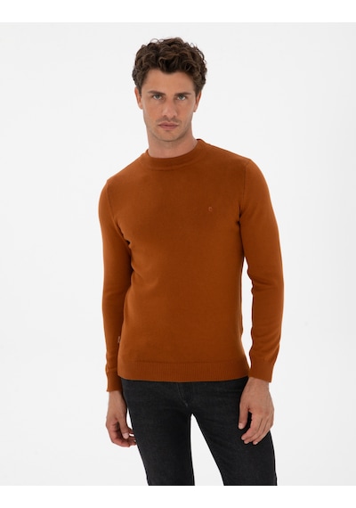 Pierre Cardin Erkek Pas Kazak /triko 50315456-vr040 Açık Turuncu
