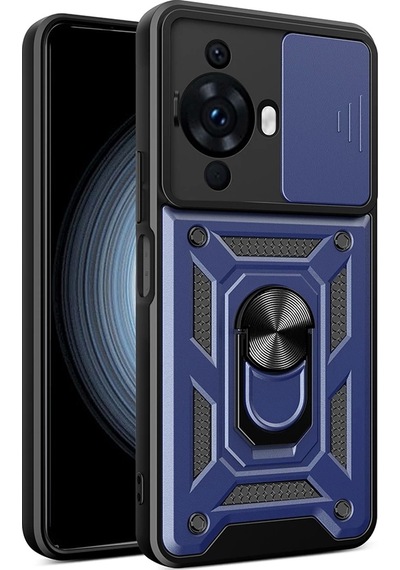 Huawei Nova 12s Kılıf Magnetik Standlı Kamera Korumalı Zore Sürgülü Vega Kapak