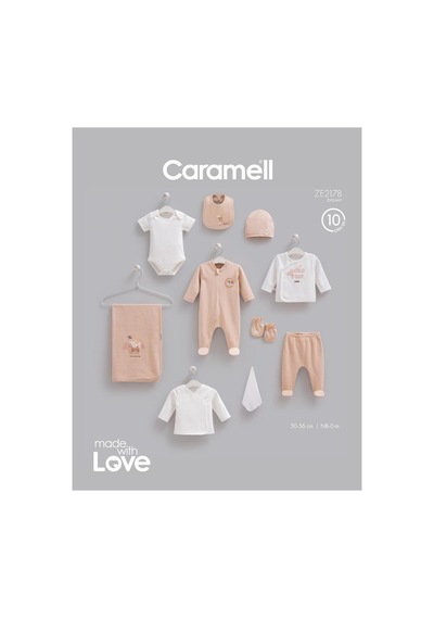 Caramell Pamuk Moving Cars 10'lu Set 0-3 Ay 50-56 Cm Kahve Crml.ze2178.khv
