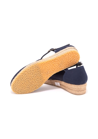 Star Tombis Gerçek Elişi Hasır 3cm Topuklu Bantlı Günlük Kız Çocuk Espadril Handmade Lacivert