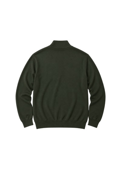 Battalmoda Erkek Büyük Beden Haki Fermuarlı Dik Yaka Pamuklu Kazak 3xl-4xl-5xl-6xl