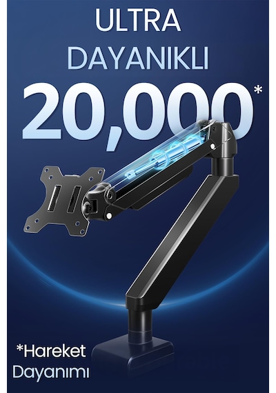 17-32" Tek Kollu Monitör Kolu Vesa Uyumlu Tam Hareketli 9 Kg Taşıma Kapasiteli Monitör Standı