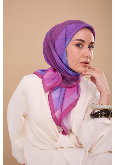 Silk Home Olinda İpek Eşarp 47005-09 Fuşya, Mor, Mavi, Violet