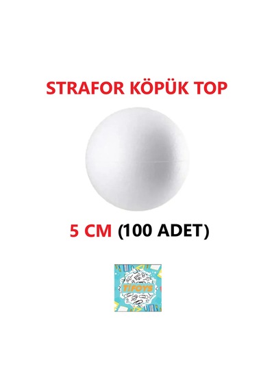 Strafor Köpük Top Küre Top Beyaz - 5 Cm - 100 Adet
