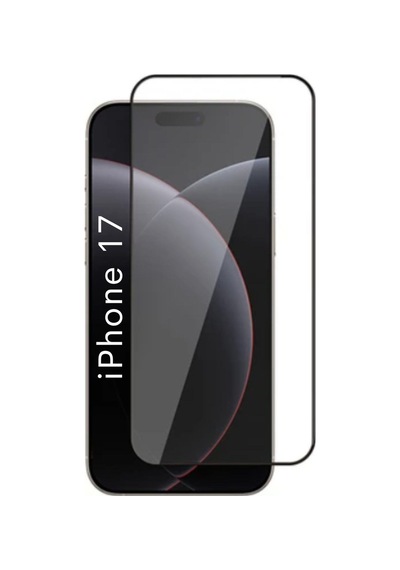 Apple Uyumlu   iPhone 17 Tam Kaplayan Premium Ekran Koruyucu Cam Anti-static Özellikli Siyah Çerçeveli