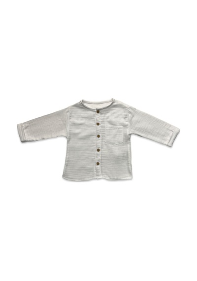 Babysena Erkek Çocuk Yuvarlak Yaka Müslin Gömlek Pantolon Takım 1-6 Yaş Mavi