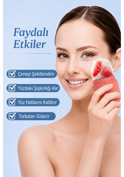 Yüz, Göz Ve Boyun İçin Soğuk Terapi Masaj Aleti, Silikon Buz Küpü Rulo Göz Torbalarını Giderme Çok Renkli - 904956345