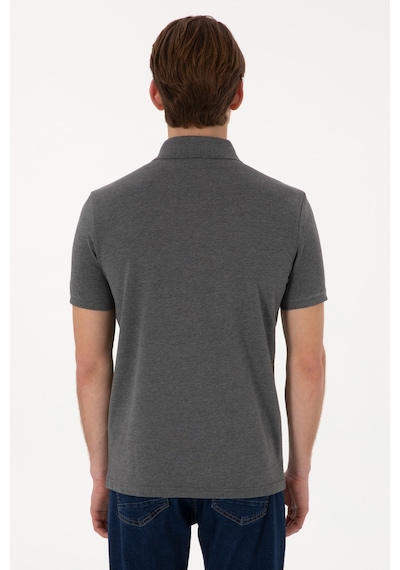 U.S. Polo Assn. Erkek Slim Fit Polo Yaka Antrasit Melanj Basic Tişört 50297984-VR081 U.S. Polo Assn. Erkek Slim Fit Polo Yaka Antrasit Melanj Basic Tişört 50297984-VR081