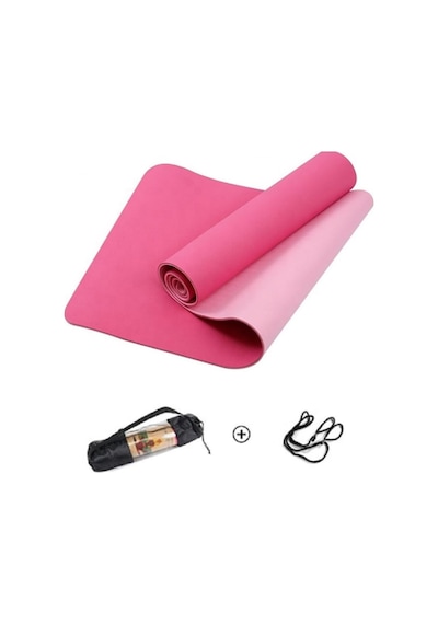 Tpe Pilates Yoga Minderi 6 Mm, Taşıma Çantalı Çift Renkli Yoga Matı Mor Diğer