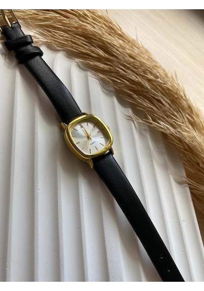 Rubsey Vintage Kadın Kol Saati Retro Minimal Deri Dordon 1 Adet Gümüş