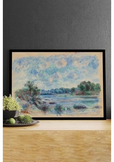Pster14682 Landscape At Pont - Auguste Renoir Sanatsal Çerçeveli Tablo 40 X 50