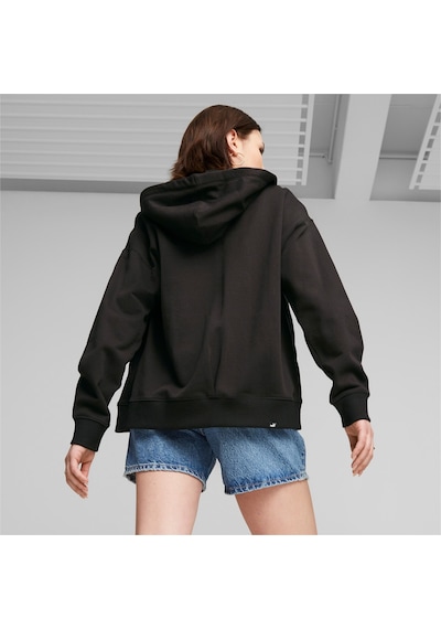 Puma Her Terry Fermuarlı Kadın Kapüşonlu Sweatshirt 676003 01 Siyah