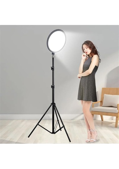 Ayrex Coverzone Tripodlu Halka Işık 8.4 İnç 21.5cm 180cm Kablolu Stüdyo Işığı Ürün Ve Görsel Fotoğraflama