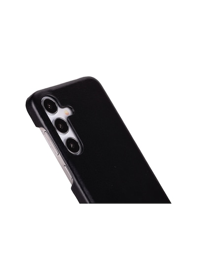 Samsung Galaxy S25 Plus Uyumlu, Hakiki Deri, El Yapımı Arka Kapak, Kömür Siyah Siyah