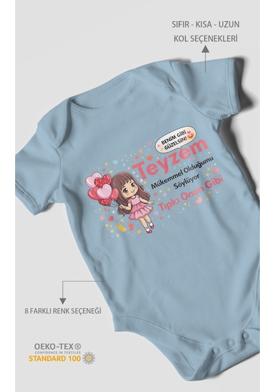 Morivokids Teyzeye Özel Kısa Kollu Bebek Body %100 Pamuk Zbn89-kk Bebe Mavisi