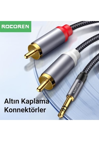 3.5mm Aux To Rca Hi-fi Ses Kablosu 5 Metre